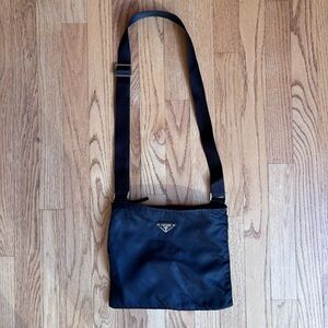 PRADA Tessuto Nylon Crossbody Bag Black